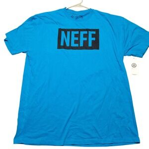 Neff Mens XL Blue Graphic Logo T-Shirt Short Sleeve Crew Neck Casual NWT